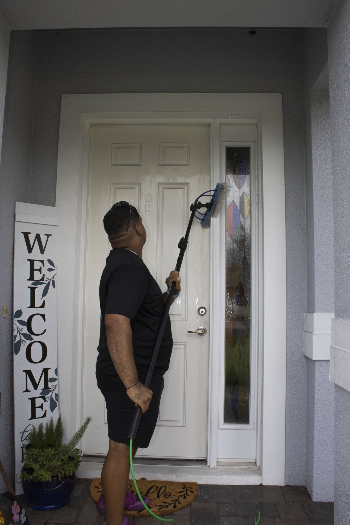 Window cleaning service — original business photo