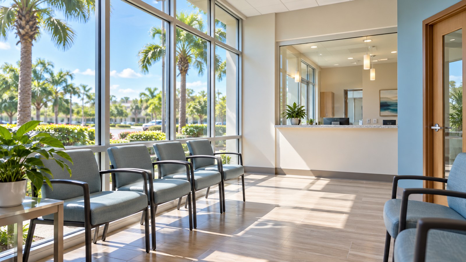 Illustration for Medical Facility Window Cleaning in Saint Cloud, FL: waiting-room windows and chairs